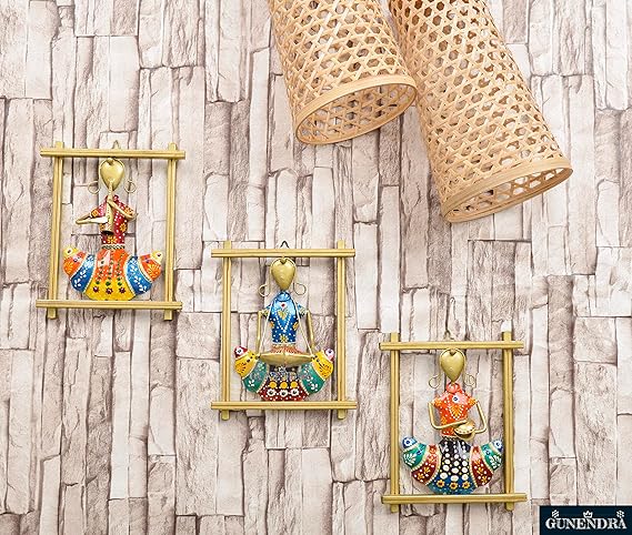 Indian Folk Musician Wall Art | Handmade Metal Wall Hanging | Traditional Ethnic Home Decor | Indian Handicraft Gift