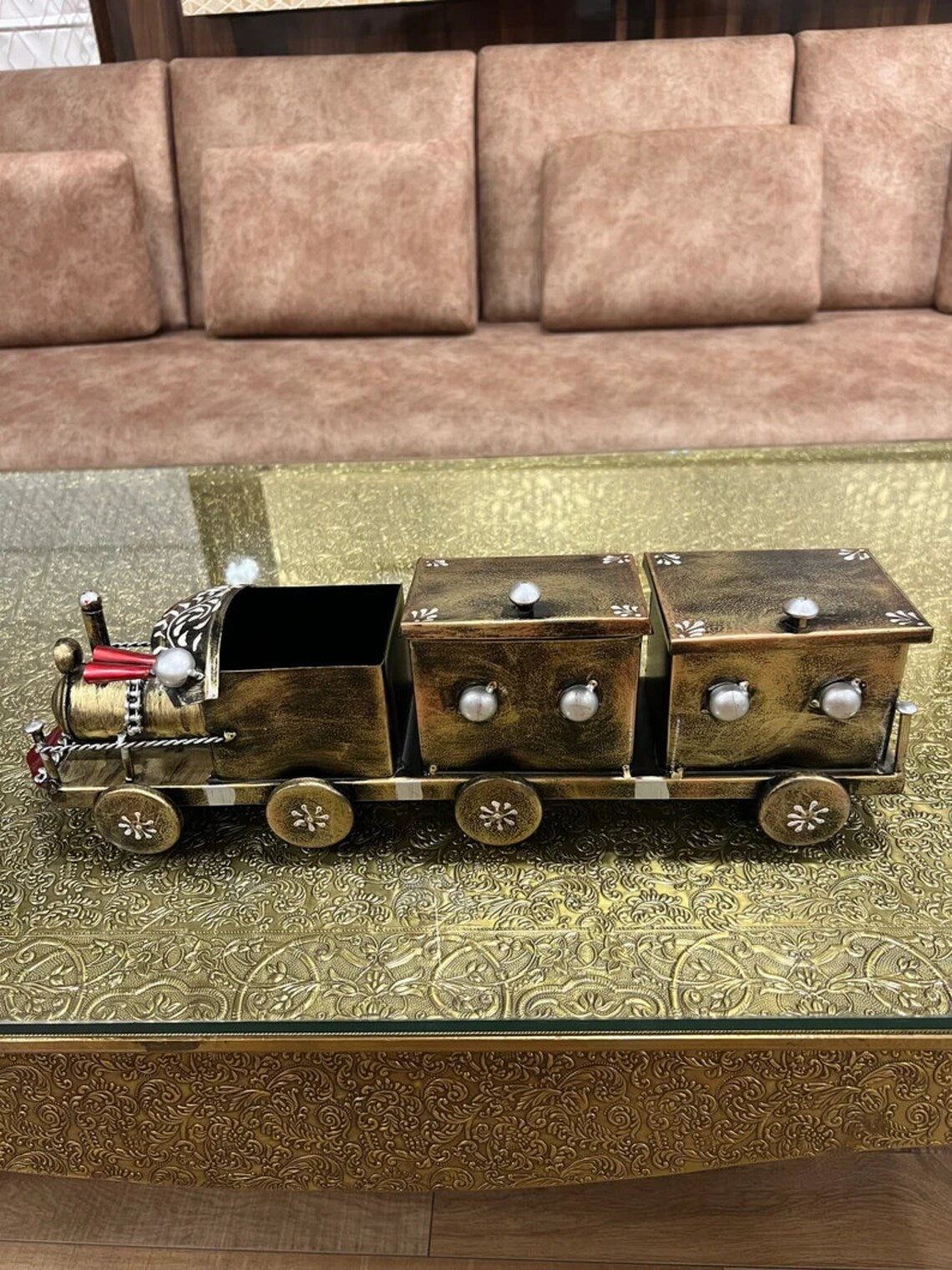 Decorative Train Showpiece with Storage Boxes β Antique Style Home Decor