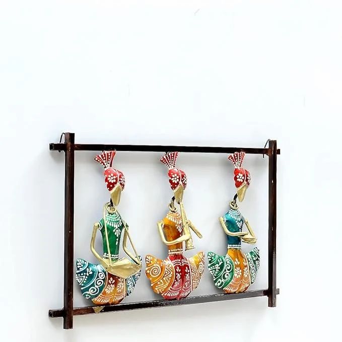 Indian Folk Musician Wall Art | Handmade Metal Wall Hanging | Set of 3 Ethnic Wall Decor | Traditional Indian Home Decor Gift