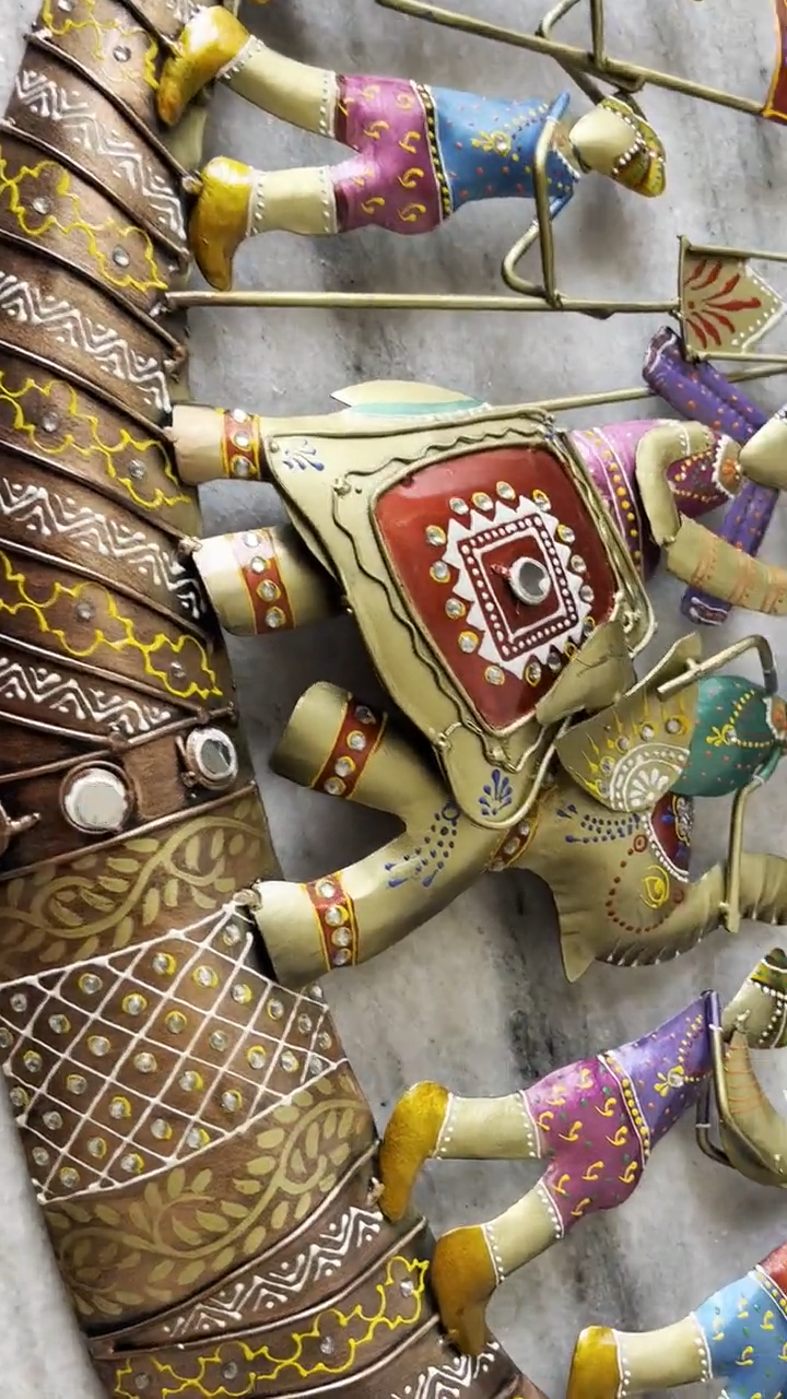 Indian Elephant Wall Art | Handmade Metal Wall Hanging | Royal Maharaja Wedding Decor | Ethnic Indian Home Decor Gift