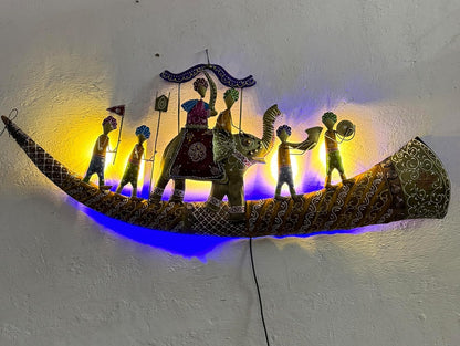 Indian Elephant Wall Art | Handmade Metal Wall Hanging | Royal Maharaja Wedding Decor | Ethnic Indian Home Decor Gift