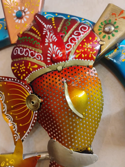 Ganesh Ji Metal Wall Art | Ethnic Handicraft Wall Décor for Living Room