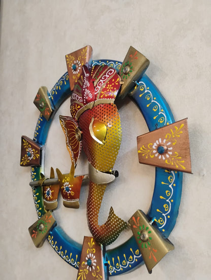 Ganesh Ji Metal Wall Art | Ethnic Handicraft Wall Décor for Living Room