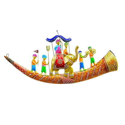 Indian Elephant Wall Art | Handmade Metal Wall Hanging | Royal Maharaja Wedding Decor | Ethnic Indian Home Decor Gift