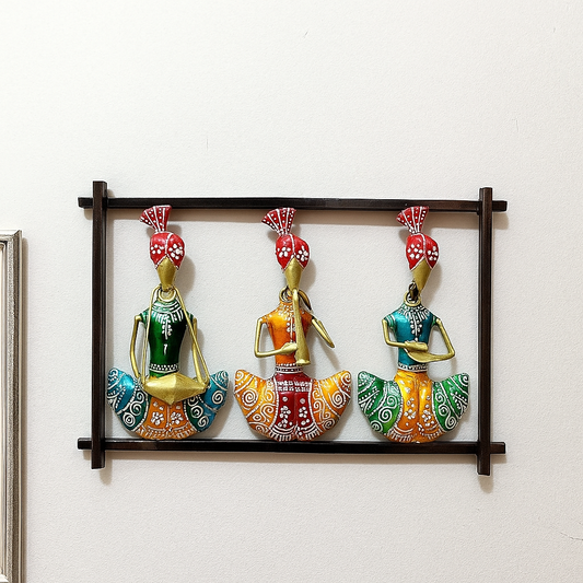 Indian Folk Musician Wall Art | Handmade Metal Wall Hanging | Set of 3 Ethnic Wall Decor | Traditional Indian Home Decor Gift