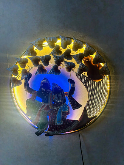 Radha Krishna Metal Wall Hanging Art for Home Decor & Living Room