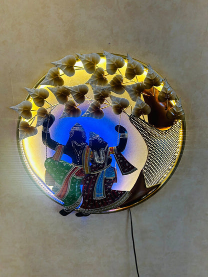 Radha Krishna Metal Wall Hanging Art for Home Decor & Living Room