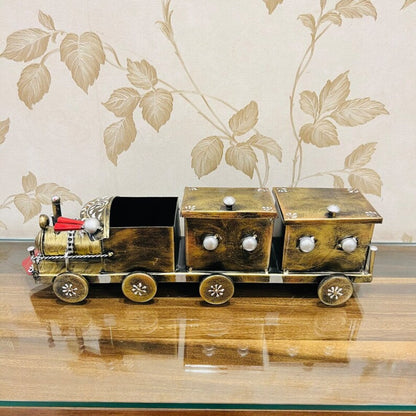 Decorative Train Showpiece with Storage Boxes – Antique Style Home Decor
