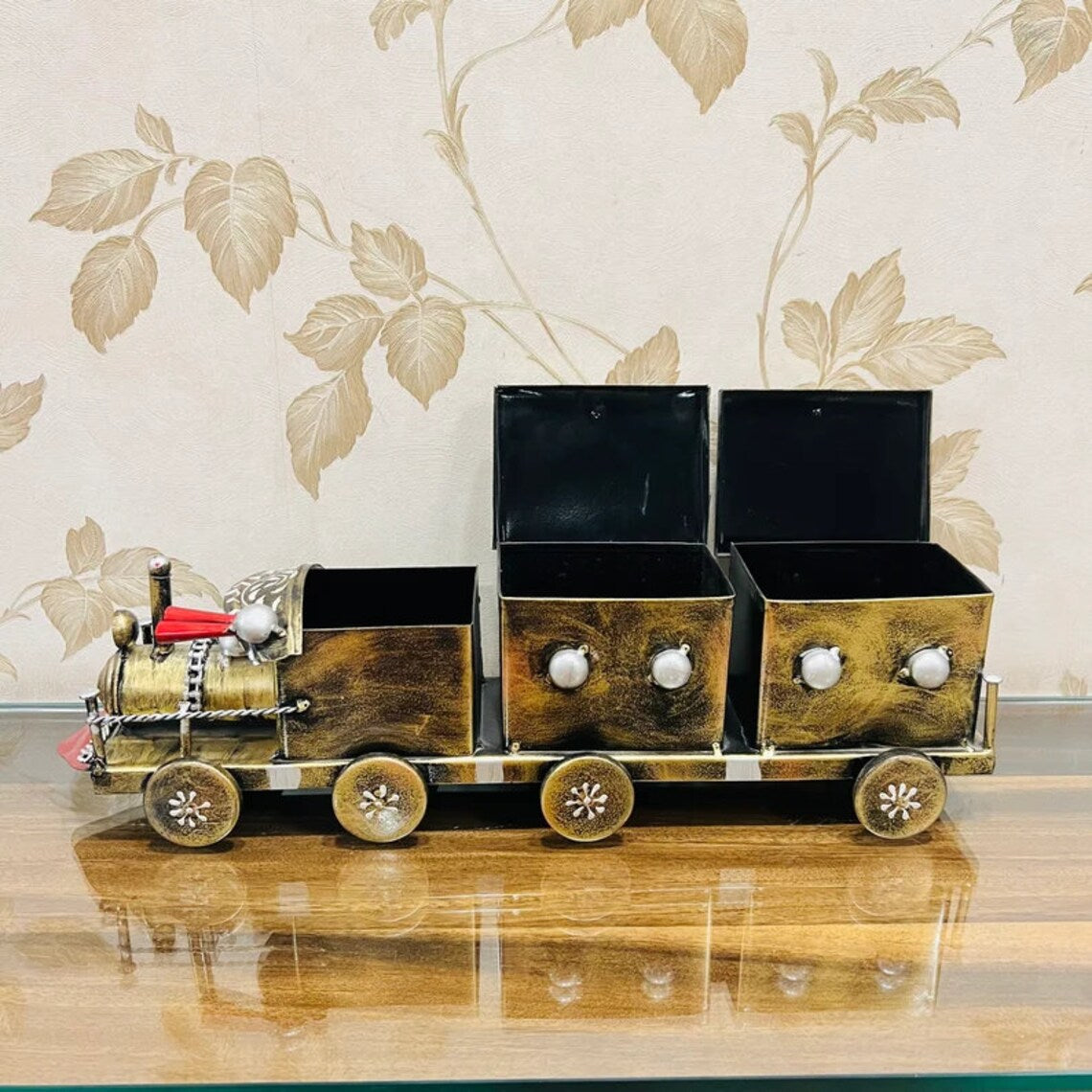 Decorative Train Showpiece with Storage Boxes – Antique Style Home Decor