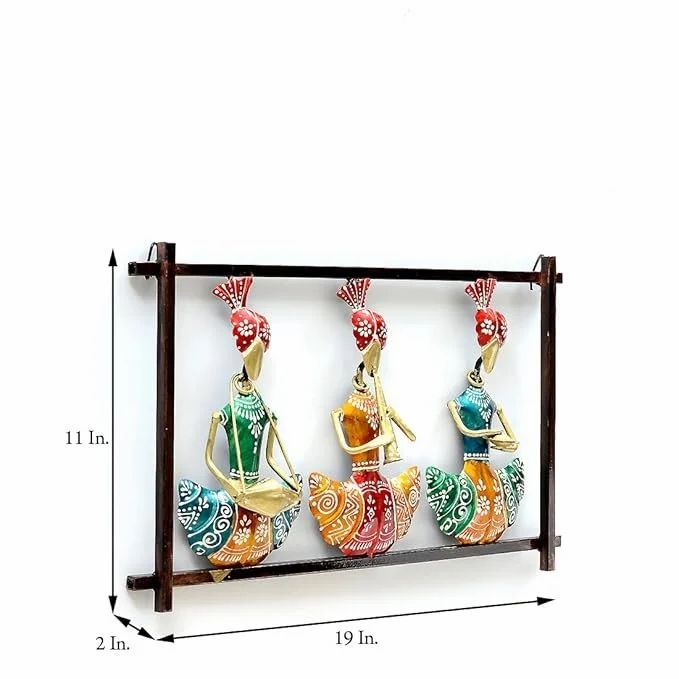 Indian Folk Musician Wall Art | Handmade Metal Wall Hanging | Set of 3 Ethnic Wall Decor | Traditional Indian Home Decor Gift